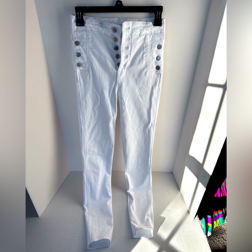 JBrand High Rise White Skinny Jeans